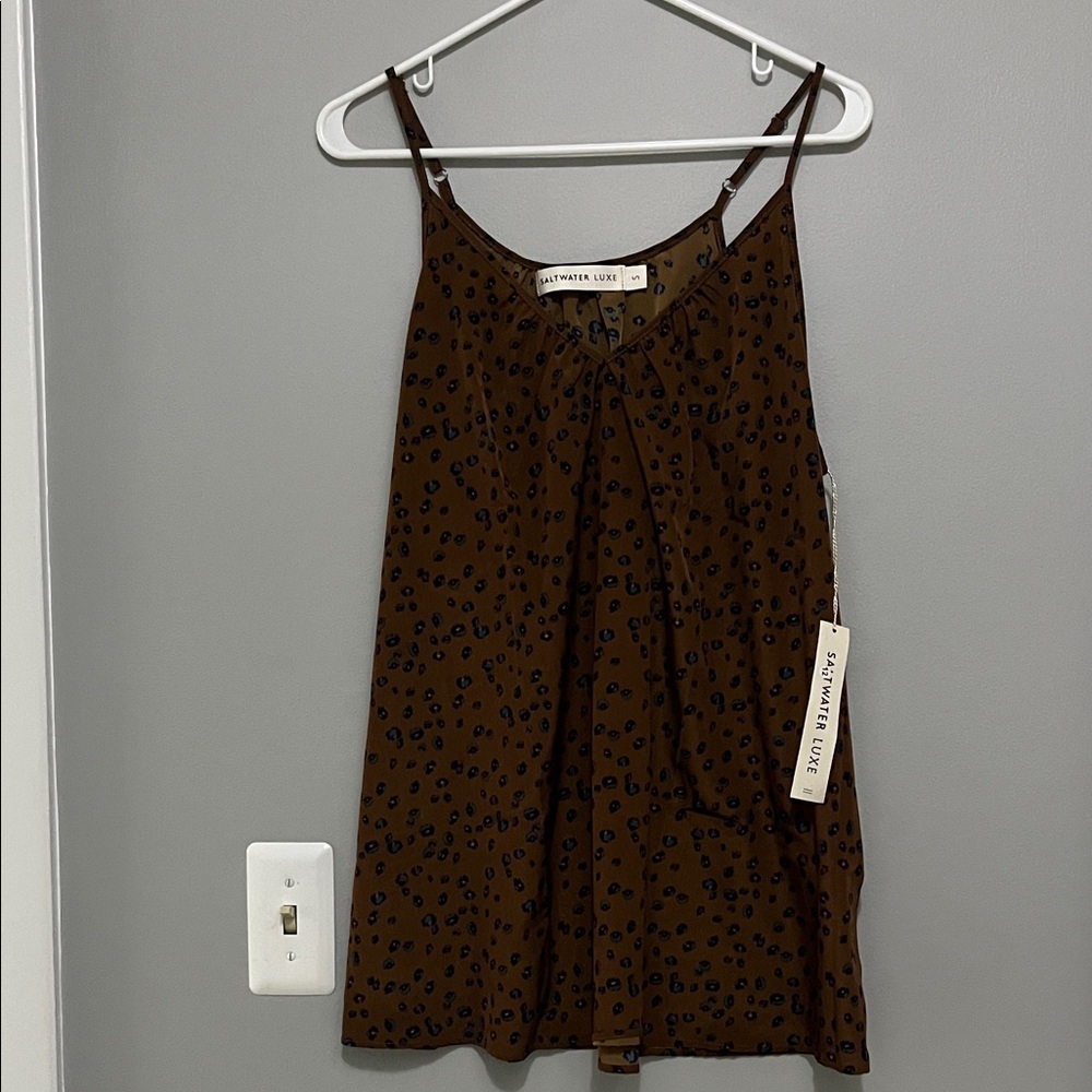 NWT Saltwater Luxe Brown Leopard Print Top